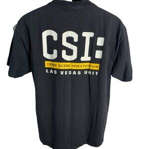 Vintage Mens CSI Las Vegas Shirt Size L Black Crewneck Delta Pro Label